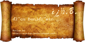 Ács Benjámin névjegykártya