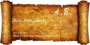 Ács Benjámin névjegykártya