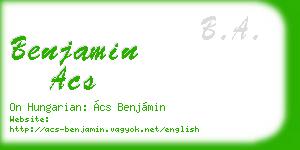 benjamin acs business card